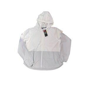 Under Armour Squad Warm-Up Jacket Womens XXL White Gray Hooded Full Zip NEW*